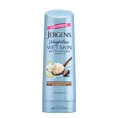 Jergens Wet Skin Body Moisturizer with Shea Butter Oil - Fast-Absorbing In Shower Lotion, 10 oz