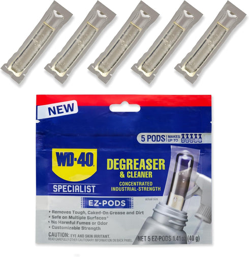 WD-40 Specialist Degreaser and Cleaner EZ-PODS, Customizable Industrial-Strength Concentrate, Multi-Surface Cleaning Solution,
