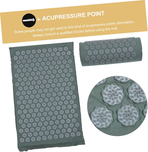 Set 2pcs GALPADA Acupoint Massage Mat and Pillow Non-Slip Yoga Exercise Mat with Acupuncture Therapy Pillow