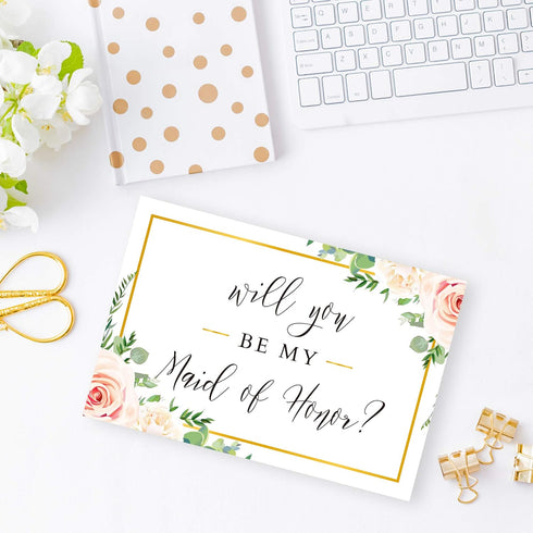 Maid of Honor Proposal Box - 1 Pack Floral Design Gift