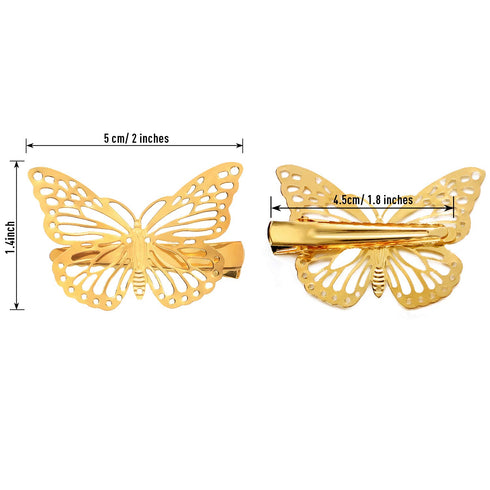 WILLBOND 24 Pieces Gold Butterfly Hair Clips, Cute Hollow Metal Hairpins, 90s Hair Accessories for Women Girls