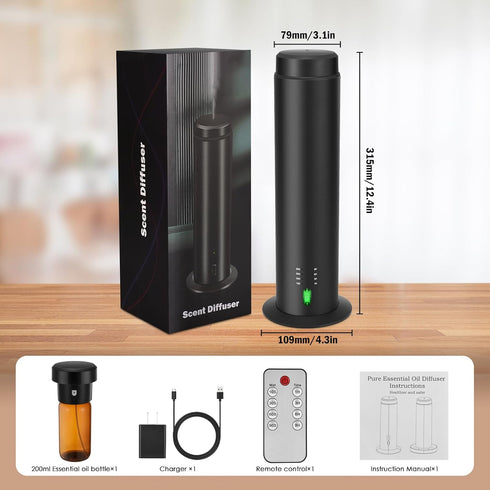 OfficeHome200ML 1500 Waterless Scent Essential Oil Diffuser for Hotel,Whole House,Large Room, Large Capacity, Covering