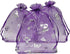 Ankirol 100pcs Sheer Organza Favor Bags - Purple Butterfly Print Drawstring Pouches for Wedding Gift Bags, Samples