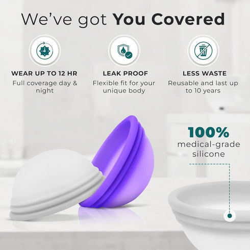 Set 2 (2 Reusable Menstrual Disc - of Soft Period Discs for Women - Flexible, Leak-Proof, Medical-Grade Silicone