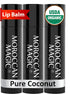 Moroccan Magic Organic Pure Coconut Lip Balm Set - 3 Pack | Ultra-Hydrating Argan & Essential Oil Moisturizer + Vitamin