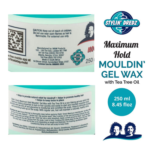 Mouldin' Gel Wax - Loc n Twist Gel - Dreadlock Gel Wax with Tea Tree Oil - 250 ml Single