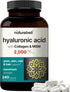 NatureBell Hyaluronic Acid Supplements 2,000 mg | 240 Capsules with MSM & Hydrolyzed Bovine Collagen
