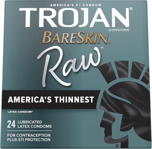 Trojan BareSkin Raw Ultra Thin Condoms with K-Y Jelly Water-Based Lubricant