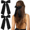 VOBOBE 2PCS Black Hair Bows for Women Girls, Tassel Hair Ribbon Bowknot Clips Barrettes with Long Tail