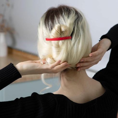 Large Plastic Dome Hair Barrettes Clips - 18 Pcs Decorative Clamps for Half Updo & Ponytail - For Girls, Women with