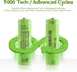 JINTION Solar Rechargeable Ni-MH AA Batteries, 800 mAh, Double A for Solar Lights, 8 Pack