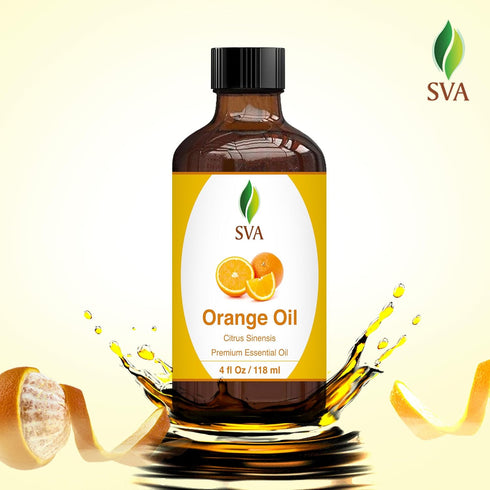 SVA Orange Essential Oil - 4oz (118ml) Premium Essential Oil with Dropper for Diffuser, Aromatherapy, Skin Care
