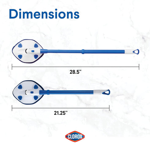 Clorox Extendable Tub and Tile Scrubber with Extra Pad for Efficient Cleaning