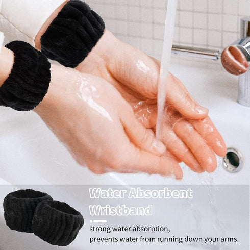 WHAVEL 6PCS Spa Headband and Wristband Set - Face Wash Headband and Makeup Skincare Wrist Bands