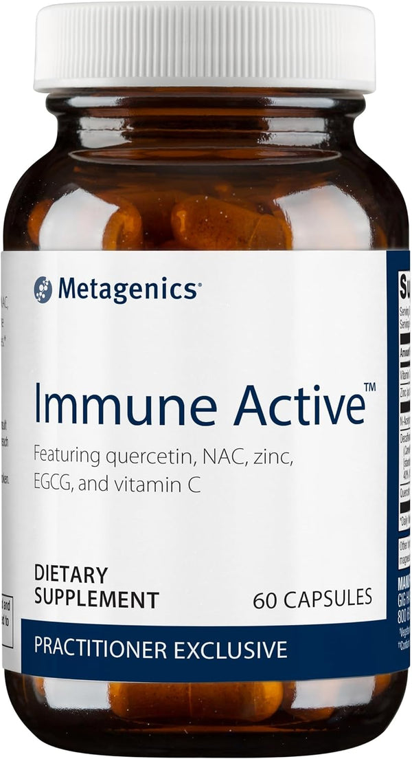 Metagenics Immune Active, 200 mg Vitamin C, 30 mg Zinc, Immune Health Support, Gluten-Free, 60 Capsules