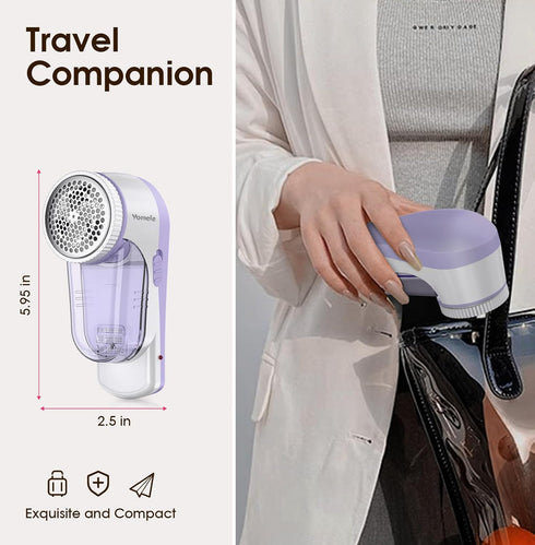 Fabric Shaver, Rechargeable Lint Remover - 6-Leaf Blades for Clothes & Furniture, Couch Pilling Depiller