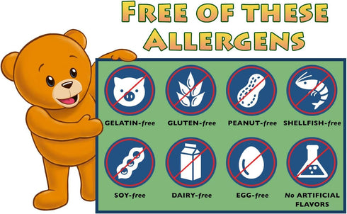MULTIVITAMIN Gelatin-Free Gummies for Kids, 11 Essentials, 3 Flavors, Vegetarian, Gluten-Free, Bear Shapes