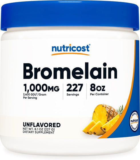 Nutricost Bromelain Powder 8 OZ - Non-GMO, Vegetarian, Gluten Free Supplement