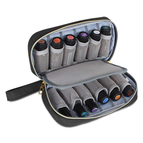 LUXJA Essential Oil Carrying Case Holds 12 Bottles (5ml-15ml) Portable Organizer for Essential Oil