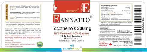 Eannatto Tocotrienols Vitamin E Supplements, 300MG 30 Softgels, Non-GMO, Gluten Free, Supports Immune Health
