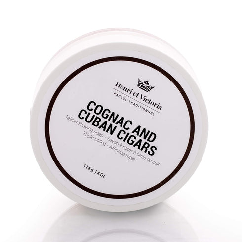 Shaving Soap For Men | Cognac and Cuban Cigars Fragrance | Smooth Shave, Long-Lasting Scent, Triple Milled Soap, 114 g