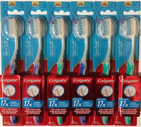 Colgate Slim Soft Gliding Tips Toothbrush, Extra Soft, Compact Head - Pack