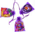 50Pcs Purple Organza Bags, 3x4 Inch Small Mesh Gift Bags, Drawstring Halloween Candy Treat Pouches