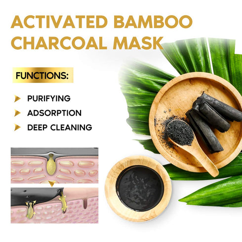 Blackhead Remover Mask Kit, Charcoal Peel Off Facial Mask with Brush and Extractors for Deep Cleansing