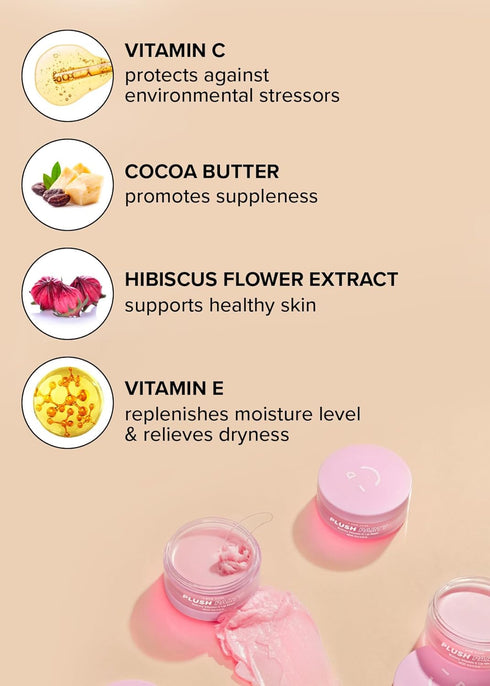 I Dew Care Lip Mask - Plush Party | Overnight Moisturizing Vitamin C Balm with Cocoa Butter for Dry Lips, 0.42 Oz