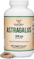 Double Wood Supplements Immune Boosting Astragalus 500mg 180 Capsules - Non-GMO, Gluten Free, Third Party Tested