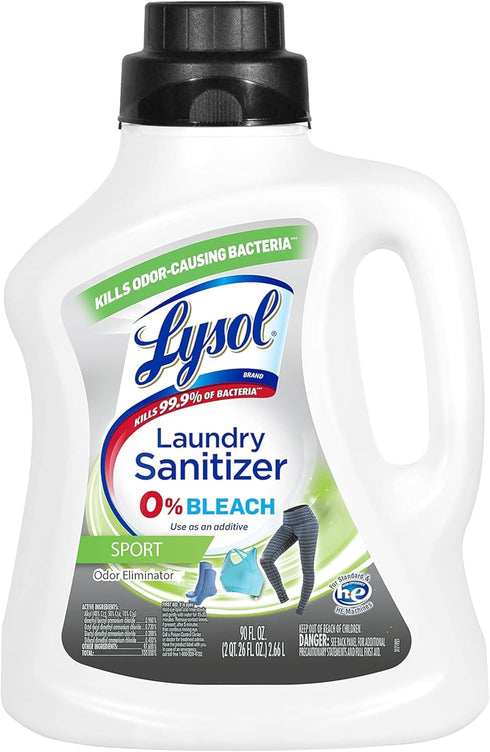 Lysol Sport Laundry Sanitizer Additive, 90oz, Eliminates Odor Causing Bacteria for Gym Clothes