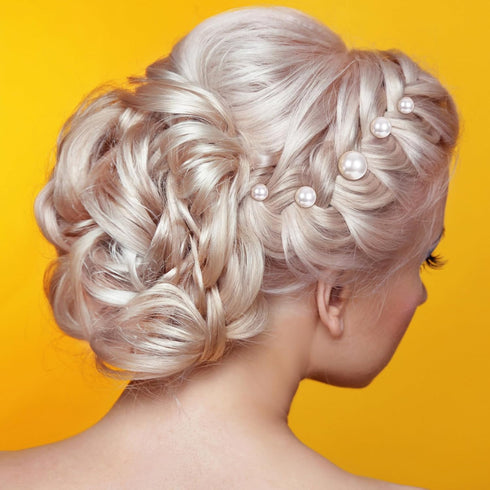 OIIKI 6PCS Pearl Hair Bobby Pins | Decorative Wedding Bobby Pins for Women and Girls in Gold
