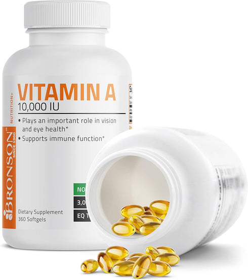 Bronson Vitamin A 10,000 IU Premium Non-GMO Formula - Supports Healthy Vision, Immune System, Growth & Reproduction,