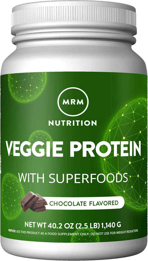 MRM Veggie Protein Powder, Gluten-Free & Non-GMO Verified, Chocolate, 2.5 lbs