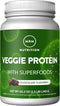 MRM Veggie Protein Powder, Gluten-Free & Non-GMO Verified, Chocolate, 2.5 lbs
