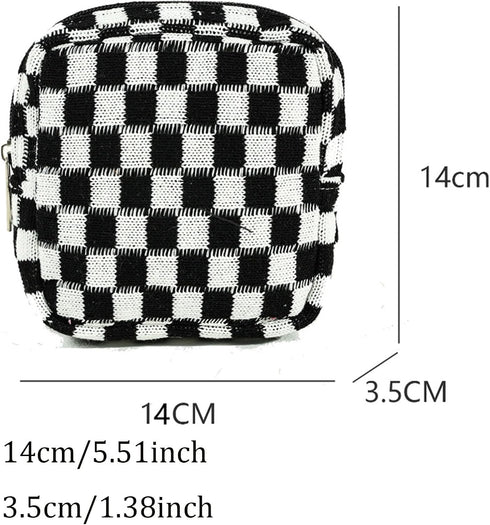 LJJCSFF Sanitary Napkin Storage Bag Menstrual Pad Pouch Checkered Period Bag Feminine Product Purse Tampon Organizer
