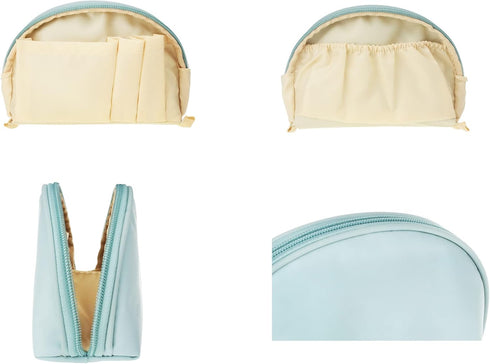 Small Makeup Bag for Purse, Portable Waterproof Cosmetic Bag, Travel Makeup Pouch for Women (Nylon, Sky Blue)