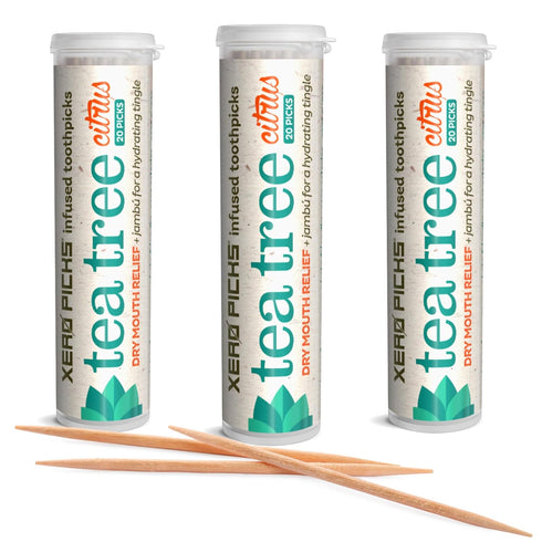 Xero Picks Tea Tree Flavored Toothpicks for Long Lasting Fresh Breath & Dry Mouth Prevention (Citrus)
