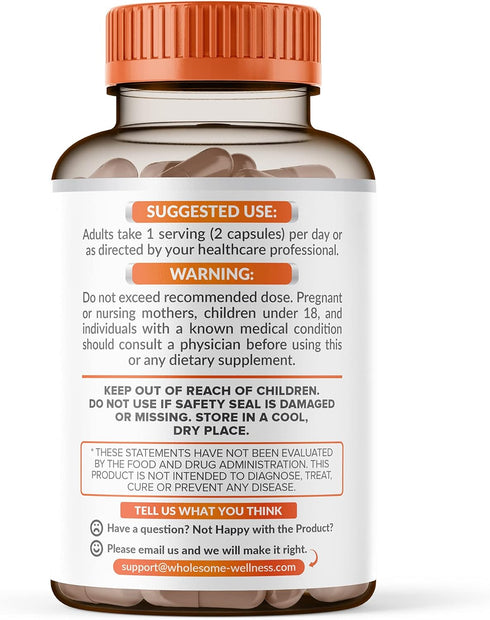 Wholesome Wellness Liposomal Vitamin C Capsules - 200 Pills 1500mg Buffered, High Absorption Immune Support