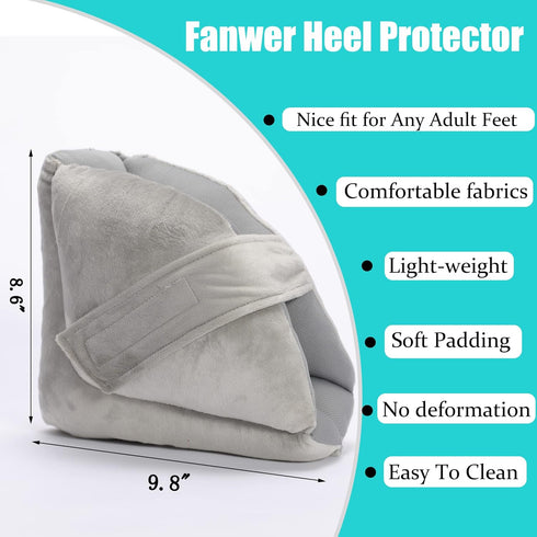 Fanwer Heel Protectors for Pressure Sores, Foot Support Pillow, Heel Cushions for Heel Pain Relief, Bedsores, 1 Pcs,