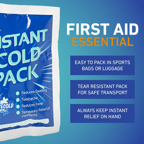 50 Packs Instant Ice Cold Pack, 6” x 4.5”, Disposable Ice Packs for Injuries, Cold Compress