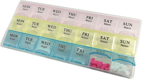Health Balance Weekly Pill Organizer, Three-Times-a-Day, 1 Pill Organizer - 3-per-Day Pill Dispenser -