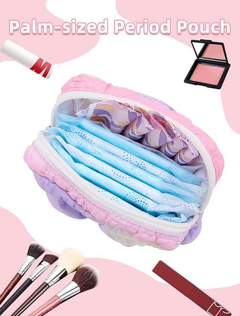 SERTRI Rainbow-2) Period Bag for Girls, Quilted Period Pouch for Women, Sanitary Napkin Storage Bag Menstrual Pad