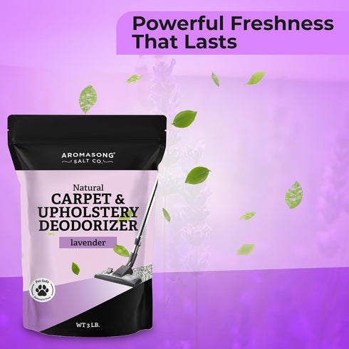 Aromasong Natural Carpet Deodorizer - Lavender Scent Upholstery & Carpet Freshener Powder for Homes with Pets