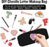 Nylon Small Makeup Bag, Slim Pouch for Preppy Cute Makeup Brush, Black Zipper Pouch for Travel Toiletry Bag