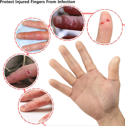 ANCIRS Gel Finger Support Protector Gloves - 40pcs Silicone Fingertips/Covers for Cracking, Eczema Skin