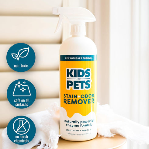 KIDS 'N' PETS Instant All-Purpose Stain & Odor Remover - 27 fl oz, Non-Toxic & Child Safe, Multi-Color