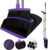 Broom with Dustpan Combo Set, 51" Household Dustpans and Broom, Standing Dust
