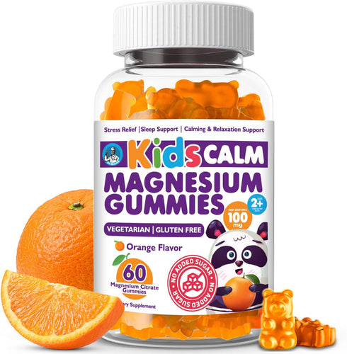 DR. MORITZ Sugar-Free Calm Magnesium Gummies for Kids and Adults, 60 Count, Orange Flavor