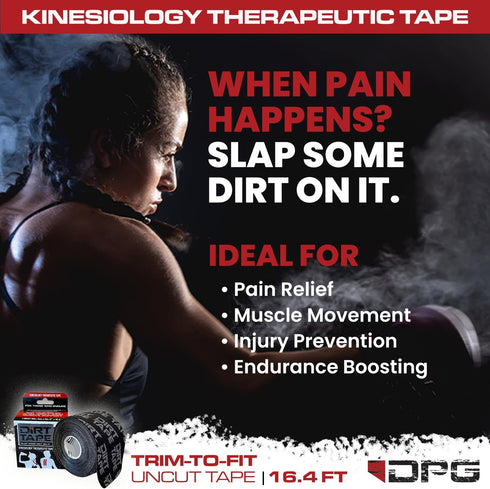 Athletic Kinesiology Tape - Muscle Pain Relief & Joint Support, Premium Elastic Cotton, Latex-Free, Water Resistant,